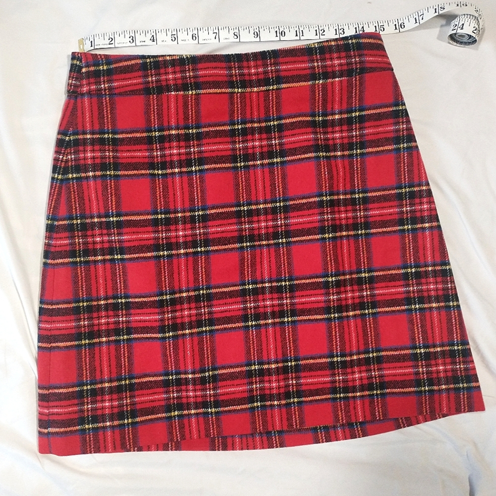 NWT J. Crew plaid wool skirt